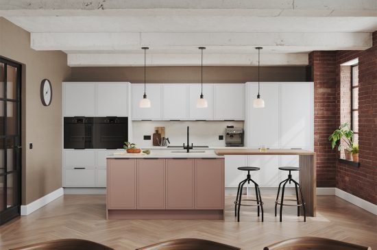 Langley kitchen featuring traditional wooden cabinets